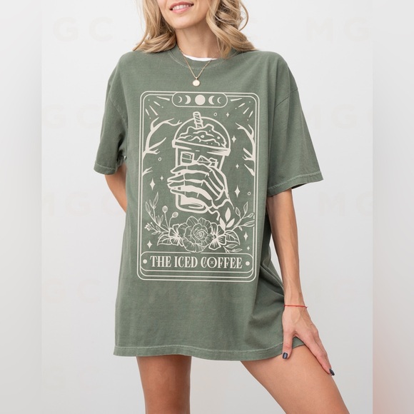 Comfort Colors Iced Coffee Tarot Card Shirt - Picture 4 of 10
